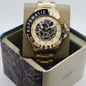 Fossil BQ2680 Bannon Automatic Gold-Tone Skeleton Stainless Steel Watch